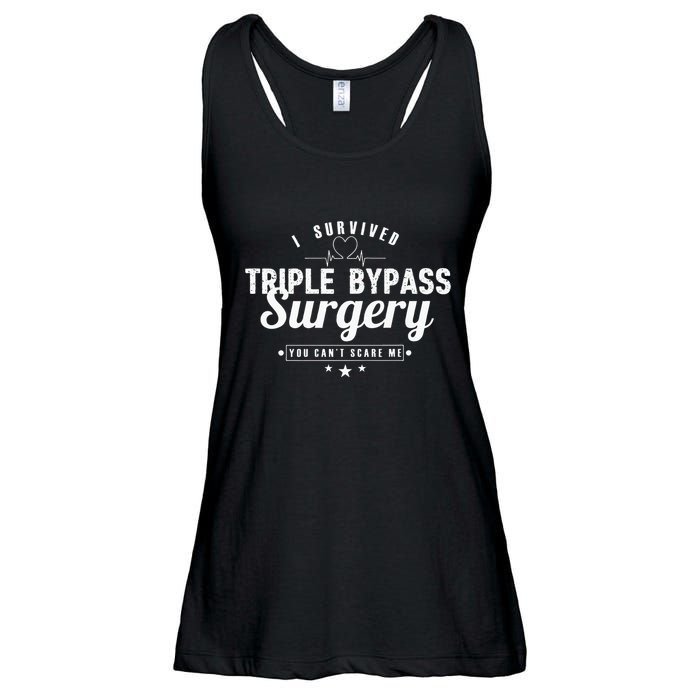 Open Heart Surgery Recovery Apparel I SURVIVED TRIPLE BYPASS Ladies Essential Flowy Tank