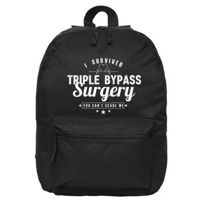 Open Heart Surgery Recovery Apparel I SURVIVED TRIPLE BYPASS 16 in Basic Backpack