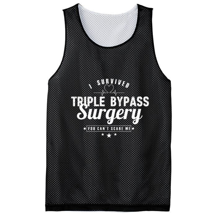 Open Heart Surgery Recovery Apparel I SURVIVED TRIPLE BYPASS Mesh Reversible Basketball Jersey Tank