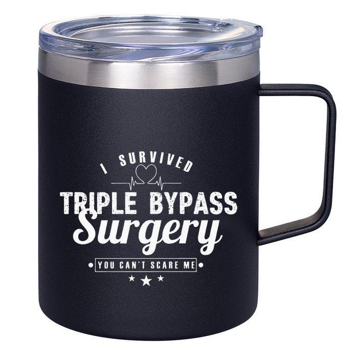 Open Heart Surgery Recovery Apparel I SURVIVED TRIPLE BYPASS 12oz Stainless Steel Coffee Mug