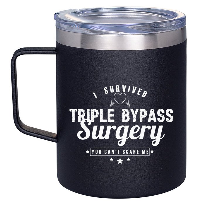 Open Heart Surgery Recovery Apparel I SURVIVED TRIPLE BYPASS 12oz Stainless Steel Coffee Mug