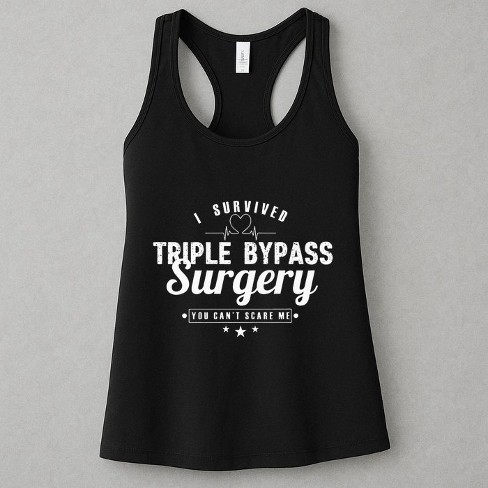 Open Heart Surgery Recovery Apparel I SURVIVED TRIPLE BYPASS Womens Tank Top