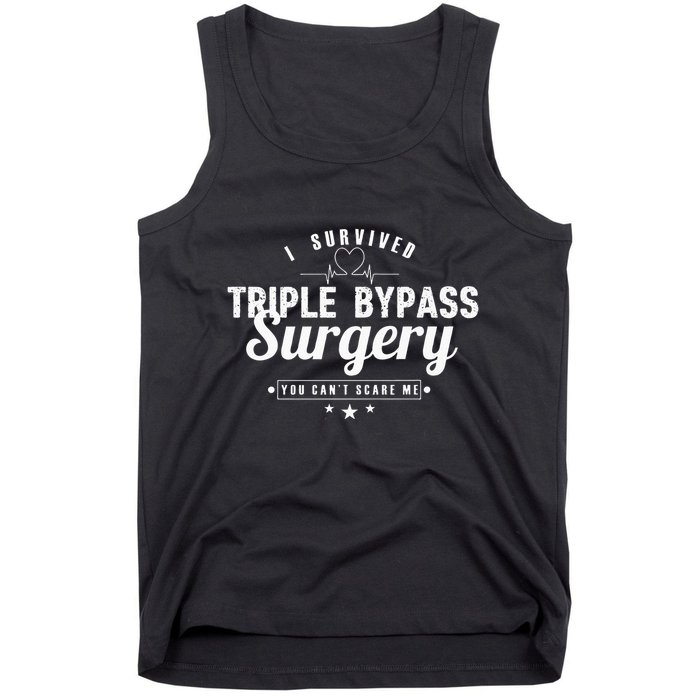 Open Heart Surgery Recovery Apparel I SURVIVED TRIPLE BYPASS Tank Top