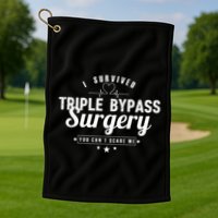 Open Heart Surgery Recovery Apparel I SURVIVED TRIPLE BYPASS Golf Towel