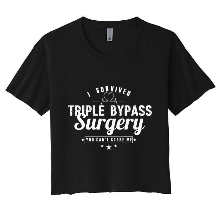 Open Heart Surgery Recovery Apparel I SURVIVED TRIPLE BYPASS Crop Top