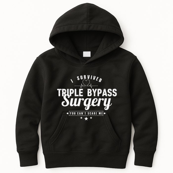 Open Heart Surgery Recovery Apparel I SURVIVED TRIPLE BYPASS Kids Hoodie