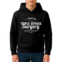 Open Heart Surgery Recovery Apparel I SURVIVED TRIPLE BYPASS Kids Hoodie