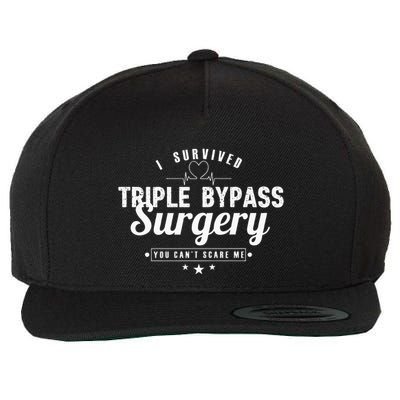 Open Heart Surgery Recovery Apparel I SURVIVED TRIPLE BYPASS Wool Snapback Cap
