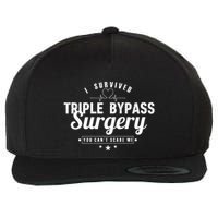 Open Heart Surgery Recovery Apparel I SURVIVED TRIPLE BYPASS Wool Snapback Cap