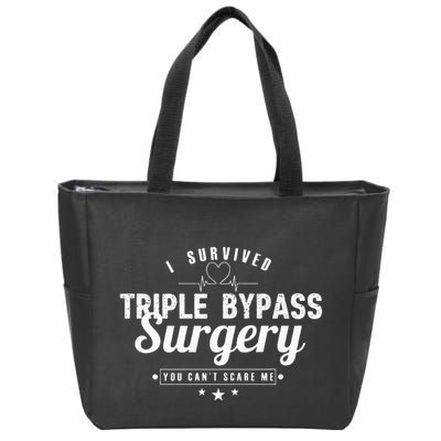 Open Heart Surgery Recovery Apparel I SURVIVED TRIPLE BYPASS Zip Tote Bag
