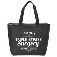 Open Heart Surgery Recovery Apparel I SURVIVED TRIPLE BYPASS Zip Tote Bag