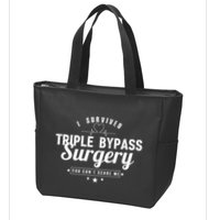 Open Heart Surgery Recovery Apparel I SURVIVED TRIPLE BYPASS Zip Tote Bag