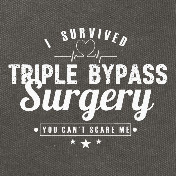 Open Heart Surgery Recovery Apparel I SURVIVED TRIPLE BYPASS Cotton Canvas Backpack