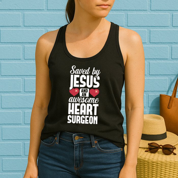 Open Heart Surgery Survivor Jesus Bypass Recovery Womens Tank Top