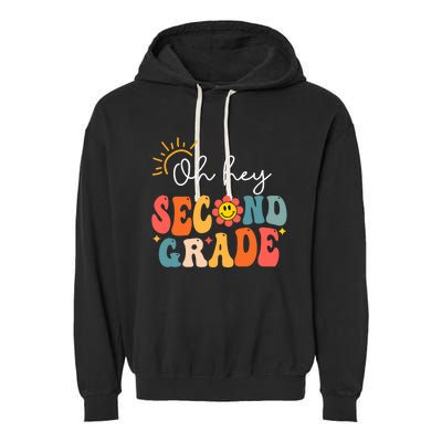 Oh Hey Second Grade Teacher Student 2nd Grade Back To School Garment-Dyed Fleece Hoodie