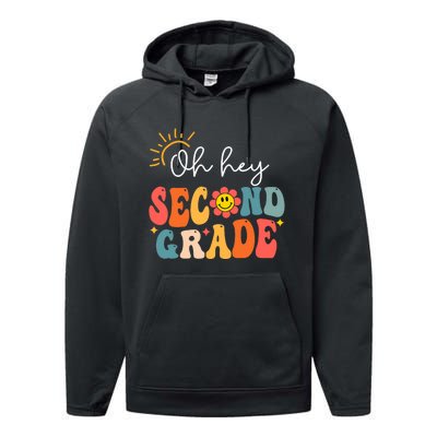 Oh Hey Second Grade Teacher Student 2nd Grade Back To School Performance Fleece Hoodie