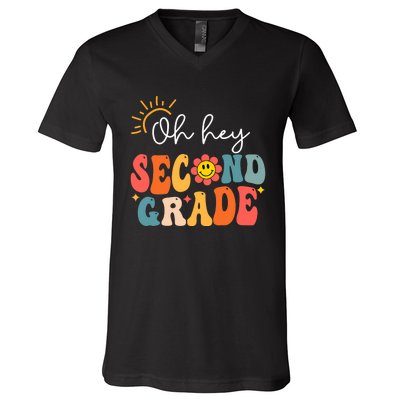 Oh Hey Second Grade Teacher Student 2nd Grade Back To School V-Neck T-Shirt