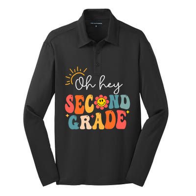 Oh Hey Second Grade Teacher Student 2nd Grade Back To School Silk Touch Performance Long Sleeve Polo