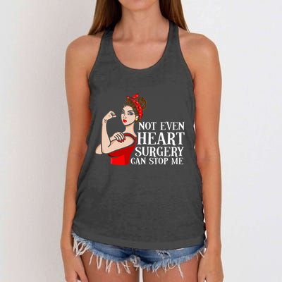 Open Heart Surgery Not Even Heart Surgery Can Stop Me Women's Knotted Racerback Tank