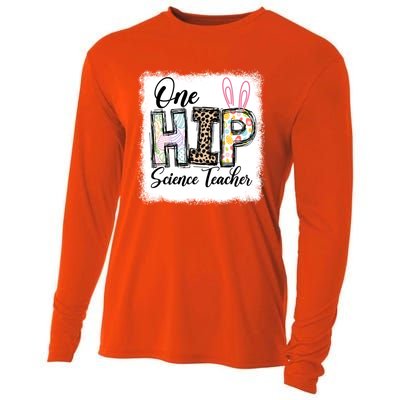 One Hip Science Teacher Leopard Teacher Easter Day Gift Cooling Performance Long Sleeve Crew