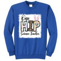 One Hip Science Teacher Leopard Teacher Easter Day Gift Tall Sweatshirt