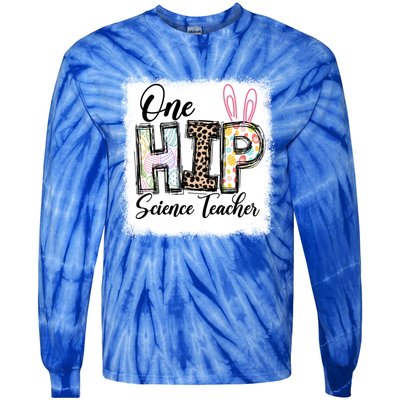 One Hip Science Teacher Leopard Teacher Easter Day Gift Tie-Dye Long Sleeve Shirt