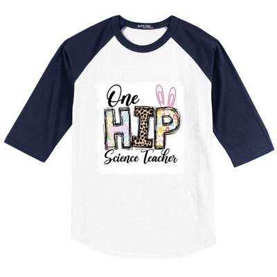 One Hip Science Teacher Leopard Teacher Easter Day Gift Baseball Sleeve Shirt