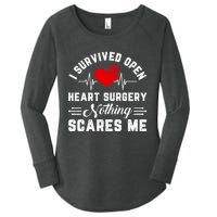 Open Heart Surgery Warrior Gift For Heart Patients Survivor Women's Perfect Tri Tunic Long Sleeve Shirt