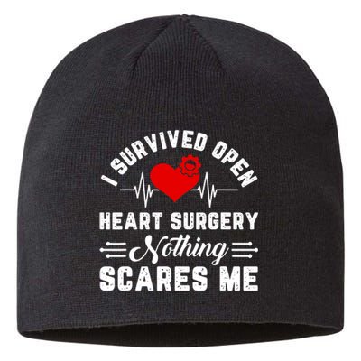 Open Heart Surgery Warrior Gift For Heart Patients Survivor Sustainable Beanie