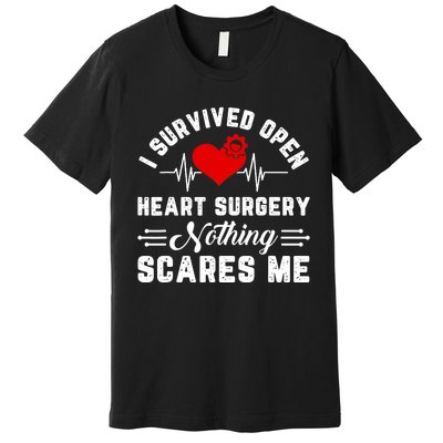 Open Heart Surgery Warrior Gift For Heart Patients Survivor Premium T-Shirt