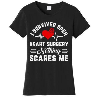 Open Heart Surgery Warrior Gift For Heart Patients Survivor Women's T-Shirt