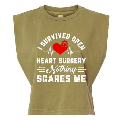 Open Heart Surgery Warrior Gift For Heart Patients Survivor Garment-Dyed Women's Muscle Tee