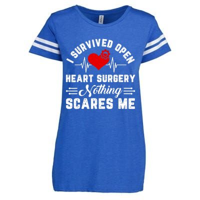 Open Heart Surgery Warrior Gift For Heart Patients Survivor Enza Ladies Jersey Football T-Shirt