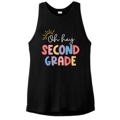 Oh Hey Second Grade 2nd Grade Ladies PosiCharge Tri-Blend Wicking Tank