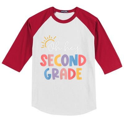 Oh Hey Second Grade 2nd Grade Kids Colorblock Raglan Jersey