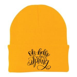 Oh Hello Spring Quote Knit Cap Winter Beanie