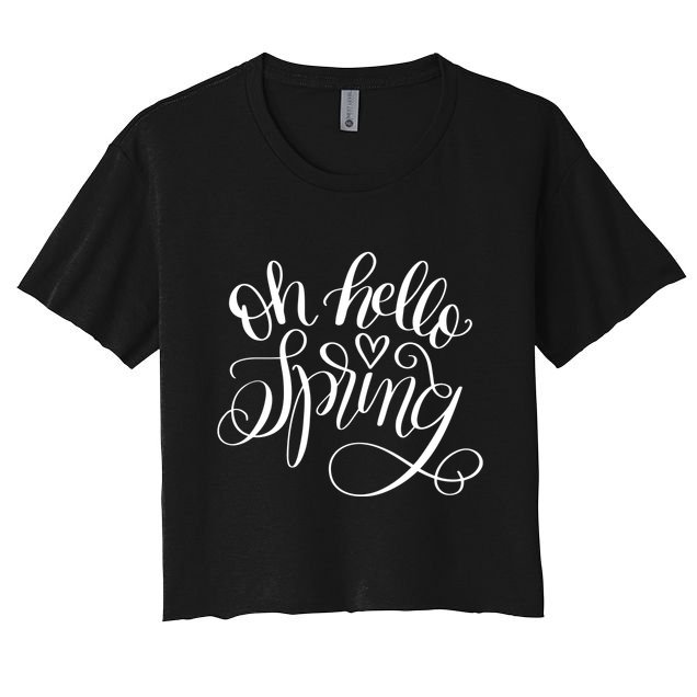 Oh Hello Spring Quote Crop Top
