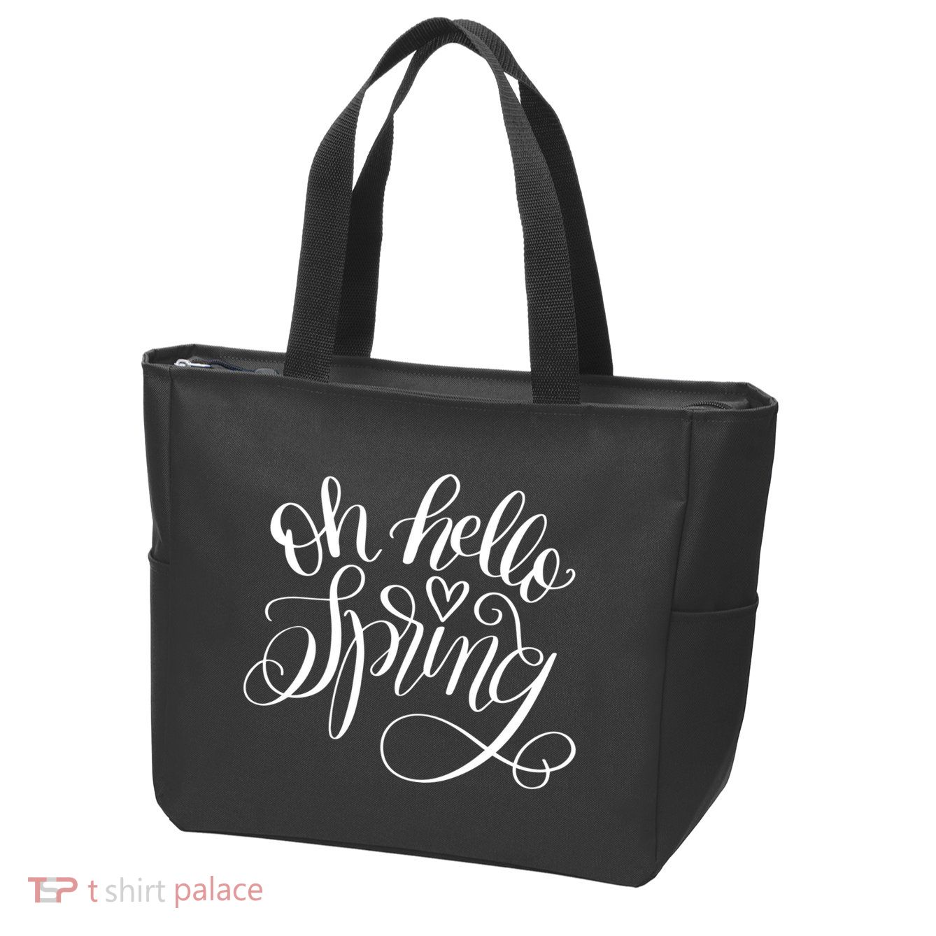 Oh Hello Spring Quote Zip Tote Bag