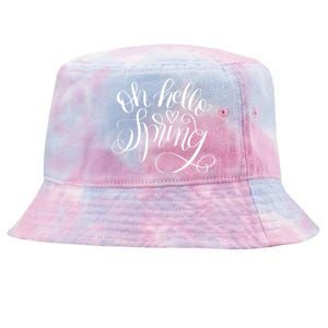 Oh Hello Spring Quote Tie-Dyed Bucket Hat