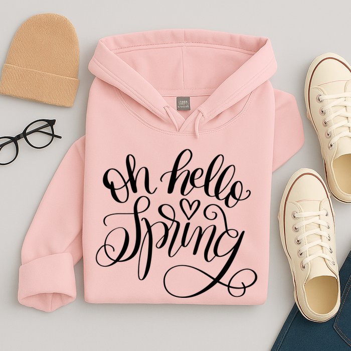 Oh Hello Spring Quote Hoodie