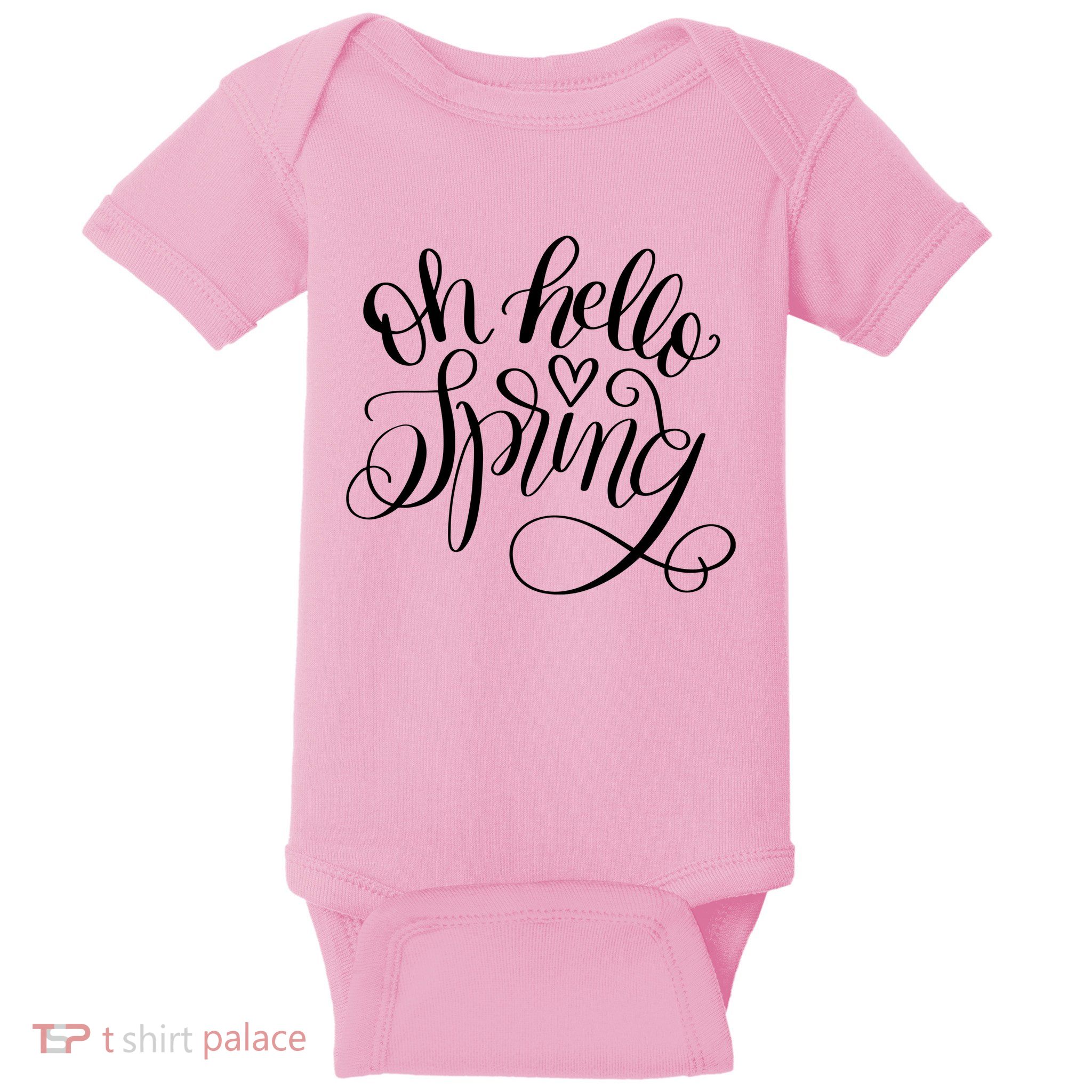 Oh Hello Spring Quote Baby Bodysuit
