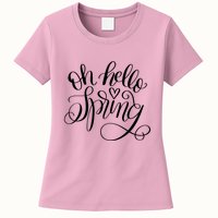 Oh Hello Spring Quote Womens T-Shirt