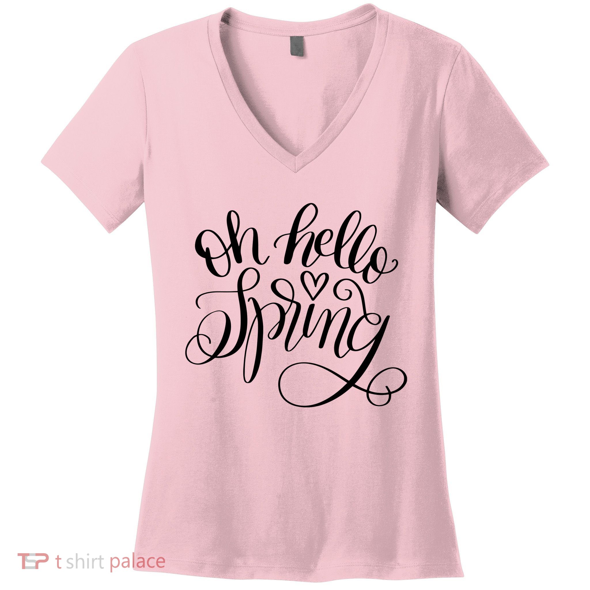 Oh Hello Spring Quote Women's V-Neck T-Shirt