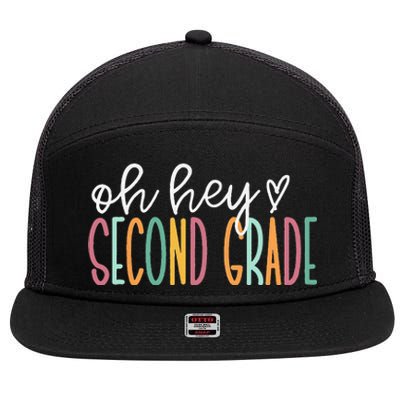 Oh Hey Second Grade Cute 2nd Grade Team 7 Panel Mesh Trucker Snapback Hat