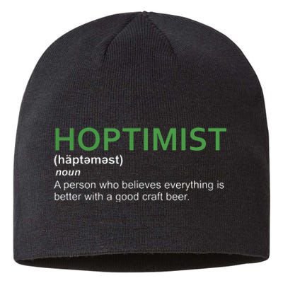 Original HOPTIMIST Short Sleeve Shirt For Craft Beer Lovers Sustainable Beanie