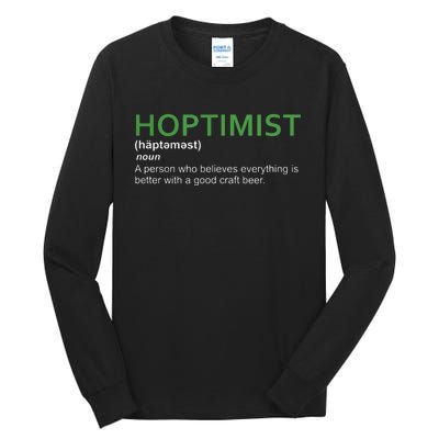 Original HOPTIMIST Short Sleeve Shirt For Craft Beer Lovers Tall Long Sleeve T-Shirt