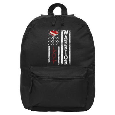Open Heart Surgery Warrior Gift For Heart Patients Survivor 16 in Basic Backpack