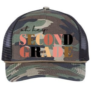 Oh Hey Second Grade 2 Grade Gift Retro Rope Trucker Hat Cap