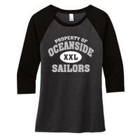 Oceanside High School Women's Tri-Blend 3/4-Sleeve Raglan Shirt