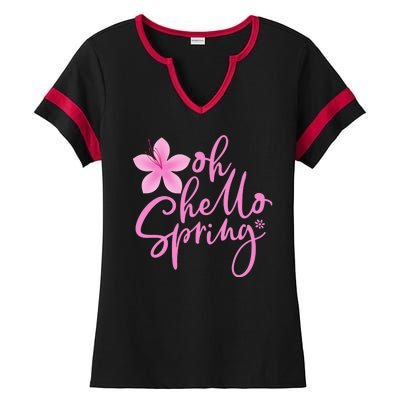 Oh Hello Spring Cute Ladies Halftime Notch Neck Tee